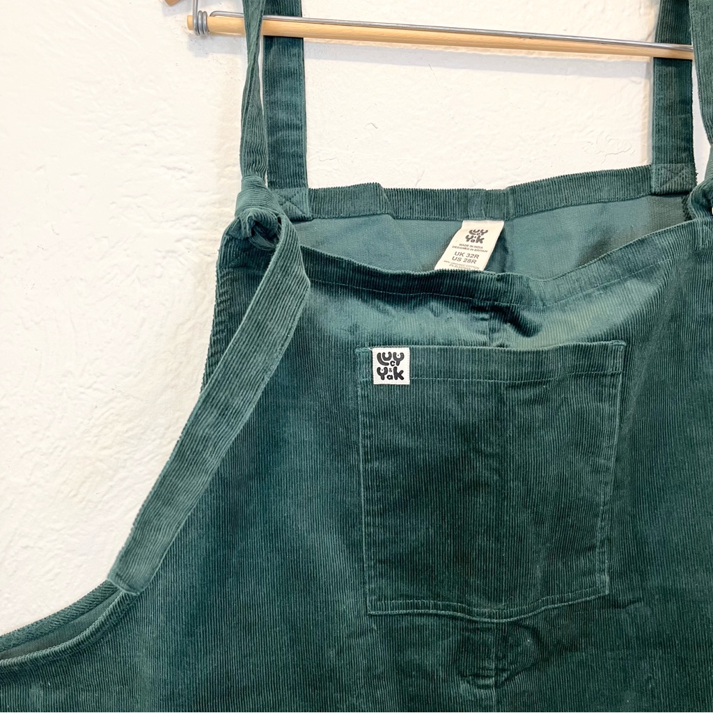 Lucy & Yak Dungarees Bib Overalls Corduroy Hunter Green 28r